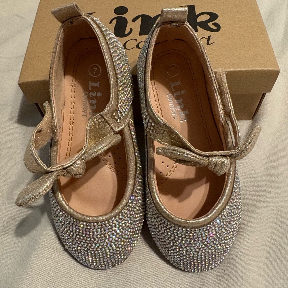 Link Kids Glitter Dress Shoes - Gold